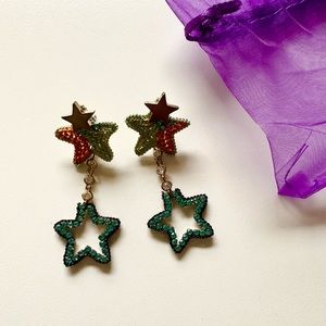 Rhinestone Star Drop Earrings